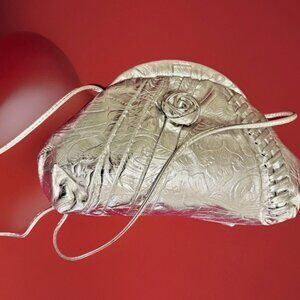 Silver Evening Bag Clutch Purse Crossbody Sling Wedding Prom Party Handbags Soft